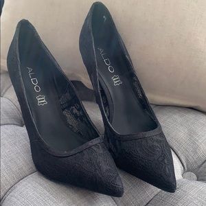 Aldo Black Lace Heels